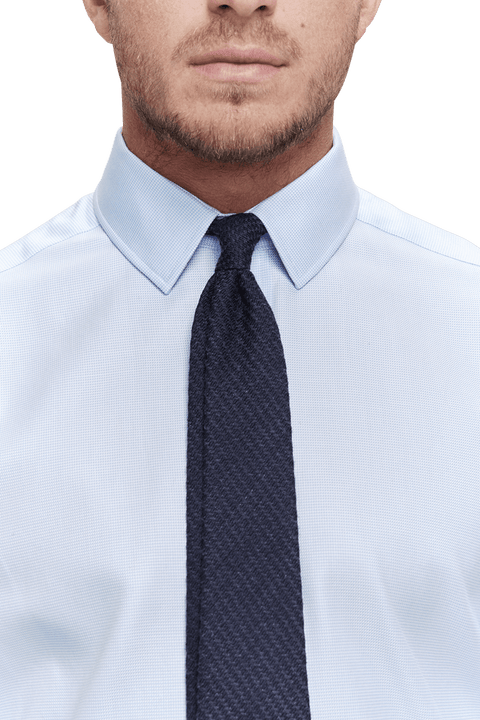 Collar of Fine Houndstooth Super-Slim Double Cuff Men's Business Shirt