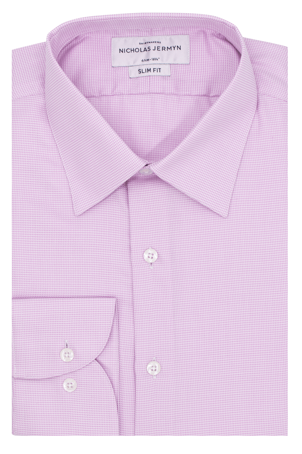 Luxury Houndstooth Lilac  - Slim Fit - Single Cuff