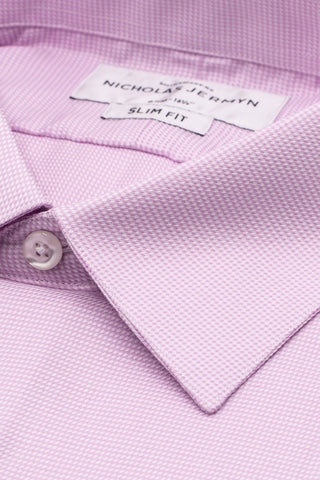 Luxury Houndstooth Lilac  - Slim Fit - Single Cuff