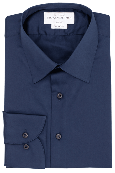 Satin Navy - Slim Fit