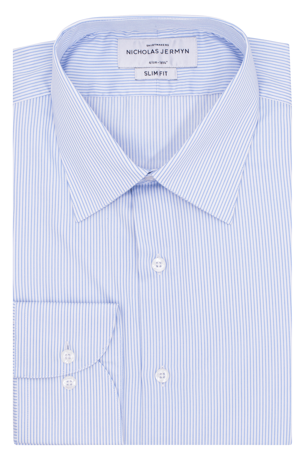Suffolk Stripe Blue  - Slim Fit - Single Cuff