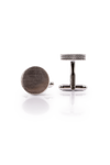 Bevelled Circle Cufflinks - Silver