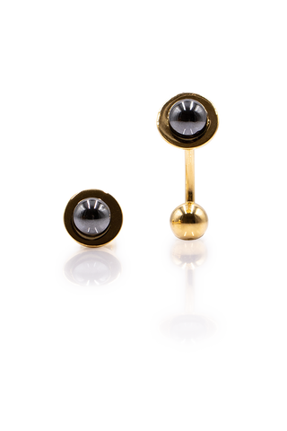 Black Pearl Cufflinks - Gold