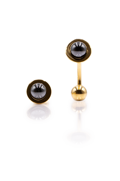 Black Pearl Cufflinks - Gold