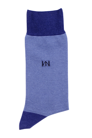 Egyptian Cotton Socks - Blue Stripe