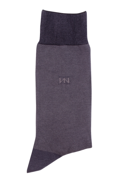 Egyptian Cotton Socks - Grey Stripe