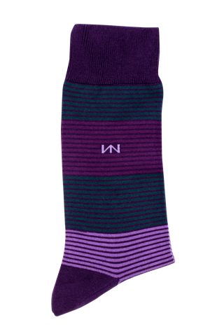 Egyptian Cotton Socks - Purple Stripe