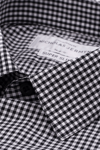 Gingham Black - Super Slim