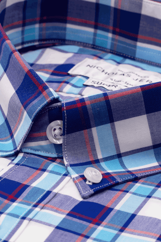 Gibbston Plaid Blue - Super Slim