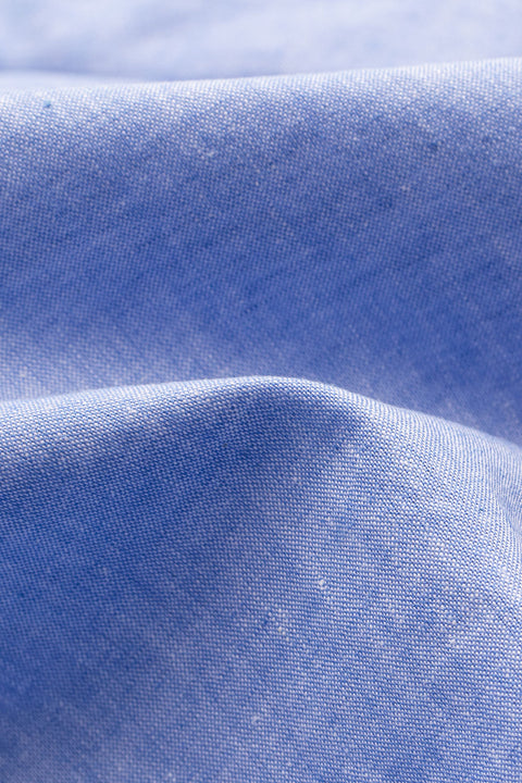 Ryder Linen Blue - Short Sleeved - Classic