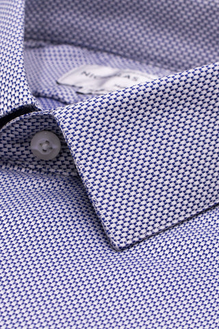 Luxury Squares Navy - Super Slim - Double Cuff