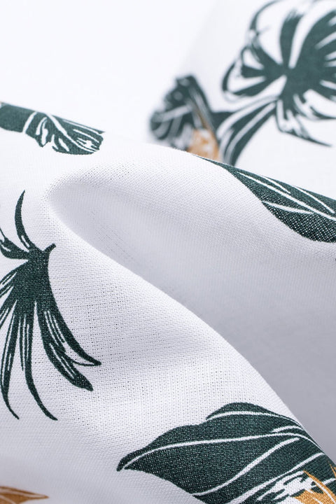 Leaf Print - Short Sleeved - Slim Fit