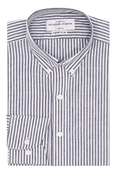 Amalfi Linen Navy - Super Slim