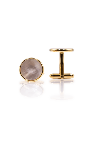Mother of Pearl Cufflinks - Gold