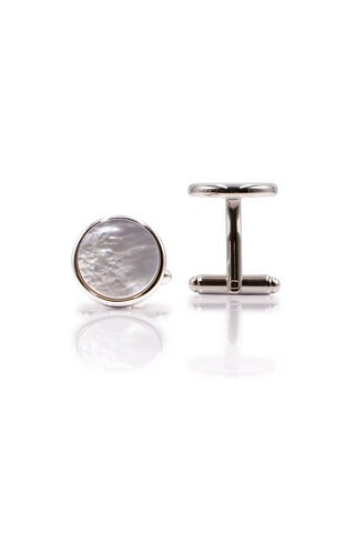 Mother of Pearl Cufflinks - Silver