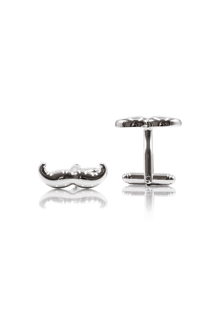 Moustache Cufflinks - Silver