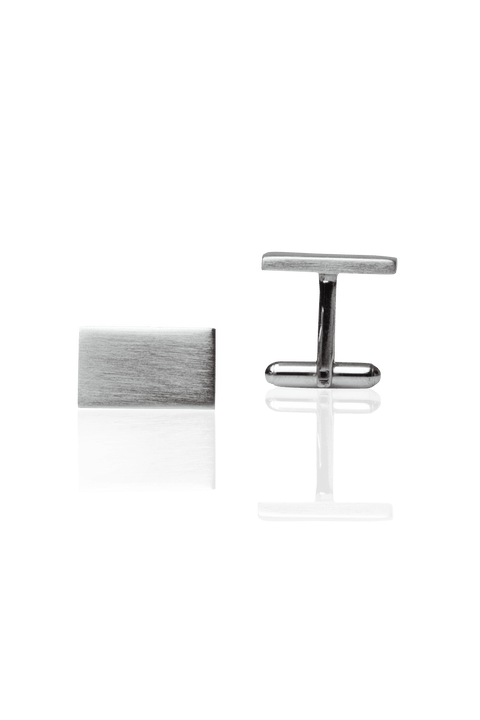 Rectangular Cufflinks - Brushed Silver