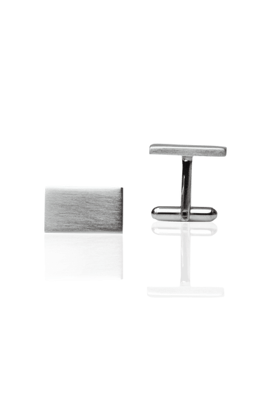 Rectangular Cufflinks - Brushed Silver