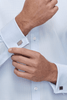 Cuffs of Fine Houndstooth Super-Slim Double Cuff Men's Business Shirt