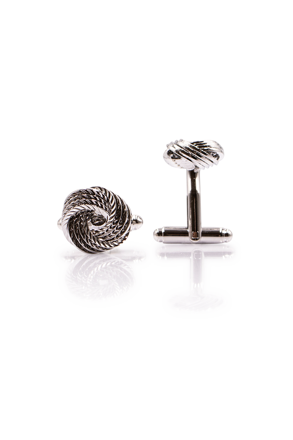 Textured Knot Cufflinks - Silver