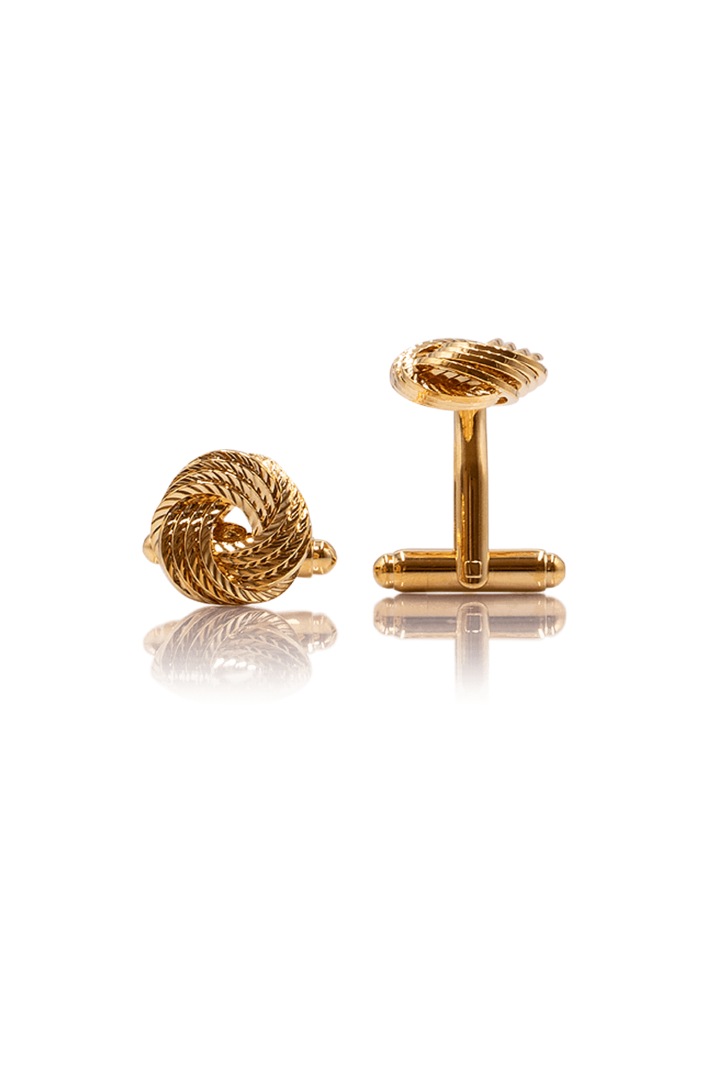 Textured Knot Cufflinks - Gold