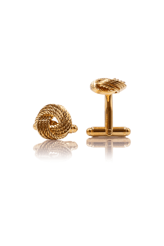Textured Knot Cufflinks - Gold