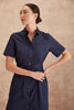 Linen Navy Shirt Dress