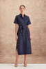 Linen Navy Shirt Dress