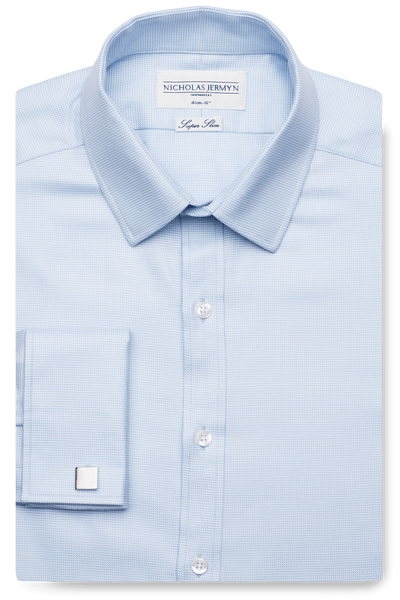 Fine Houndstooth Super-Slim Double Cuff Men's Business Shirt